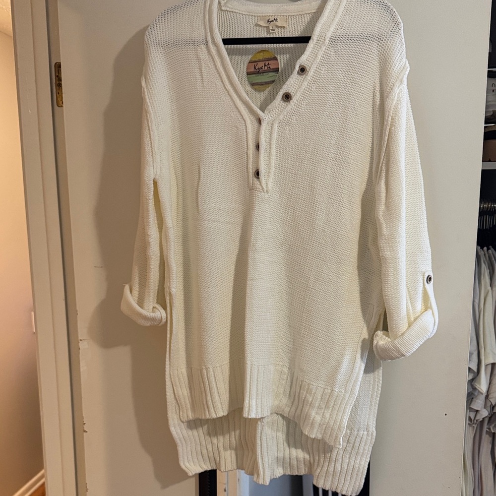 V-Neck Cream Sweater for Men